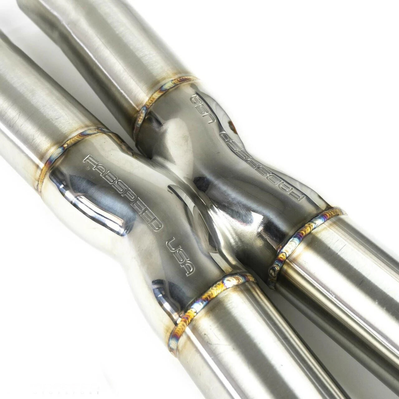 Close-up of the X-crossover on the Fabspeed F12 Berlinetta X-pipe