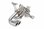 Fabspeed F355 Supersport X-pipe exhaust, angled side view