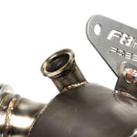 O2 bung and laser-cut F8 bracket on the Fabspeed sport cat
