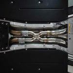 Fabspeed Ferrari Roma X-pipe installed under the car