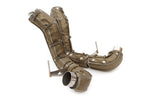 Fabspeed 570GT/540C X-pipe with heat wrap, outlet end view