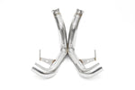 Fabspeed McLaren 570S X-pipe without heat wrap, bare stainless steel