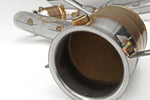 Inlet of the Fabspeed Senna sport cat showing the metallic catalyst face