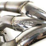Fabspeed logo stamped on the 992 Carrera sport header tubes