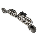 Fabspeed 992 GT3 valved cat-back exhaust, side view