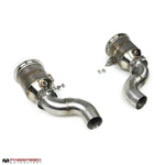 Fabspeed 992.2 GT2RS-style sport cats, angled pair view