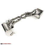 Fabspeed 997.2 valved exhaust, side view of the crossover