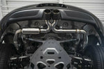Fabspeed 718 valved exhaust installed, view from under the car