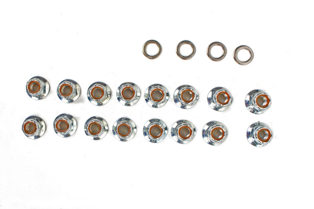 Nuts and washers supplied with the link kit - 4-Link Rear Suspension Upgrade for the 1990-2002 SL 320 / SL 500 / SL 600