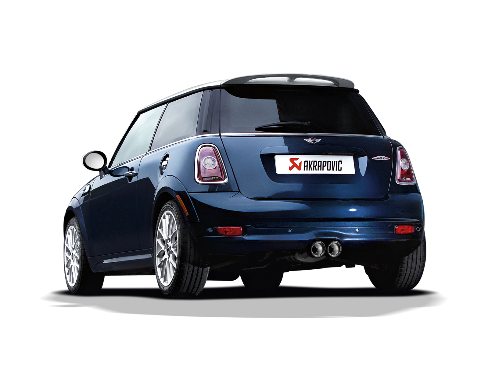 Akrapovic Evolution Line (SS) JCW ME-MIN/TI/1H for MINI John Cooper Works Hardtop/Convertible (R56/R57) 2009-2014, rear view