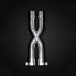 Capristo X-pipe for Ferrari F12 and 812 Superfast/GTS, polished stainless with flanges