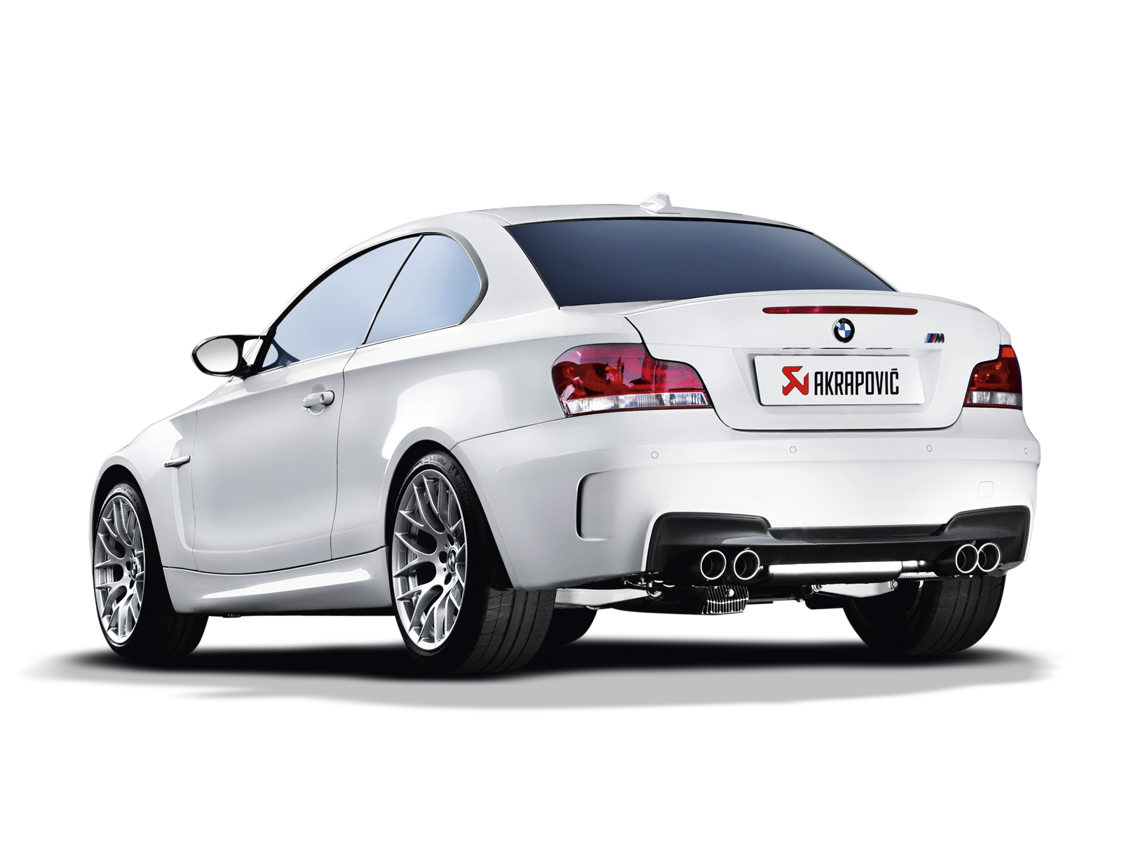 Akrapovic BMW 1 Series M Coupe (E82) Evolution Line Cat Back (Titanium) ME-BM/T/3 for BMW 1 Series M Coupe E82 2011-2012, rear view