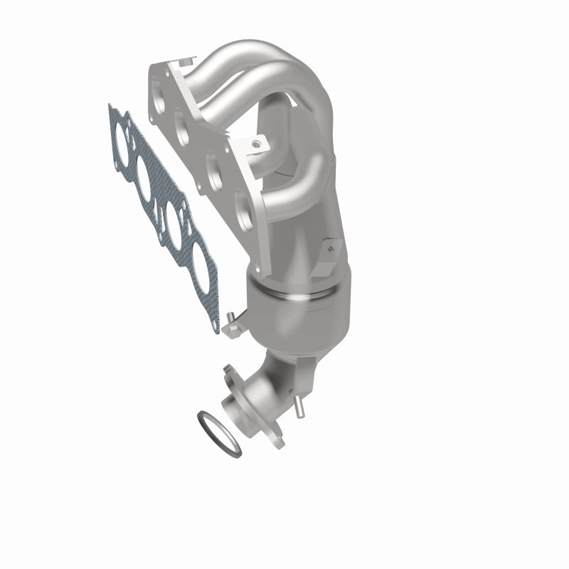 MagnaFlow 5531292 carb manifold converter, rear three-quarter view of the turntable spin
