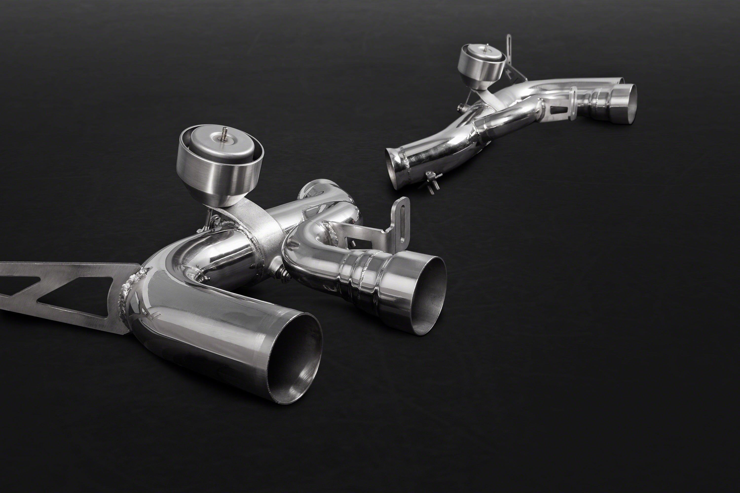 Capristo Ferrari California T valve and outlets, close-up