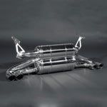 wide view of Capristo FreeFlow Exhaust for Ferrari 348 1989-1995 with black background