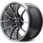 A front view of Volk Racing G025 Wheel 19x9.5 5x114.3 45mm Silver with white background