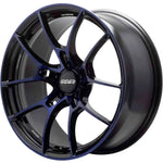 A front view of Volk Racing G025 Limited Wheel 18x9 5x120 23mm Blue with white background