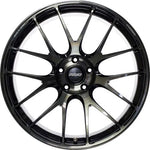A front view of Volk Racing G27 Progressive 19x9.5 5x120 36mm Black with white background
