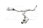 A front view of Fi EXHAUST Valvetronic Cat-Back System for Mercedes-Benz X290 AMG GT 53 4-Door Coupe 2019+ with white background