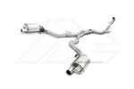 A front view of Fi EXHAUST Valvetronic Cat-Back System for Mercedes-Benz X290 AMG GT 43 4-Door Coupe 2019+ with white background