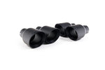 Close-up of black GT-100 round Milltek Sport exhaust tips for the 2017+ Audi S5 3.0 V6 Turbo Sportback B9