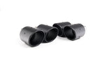 Close-up of black GT-100 round Milltek Sport exhaust tips for the 2017+ Audi S5 3.0 V6 Turbo Coupe/Cabrio B9 (photo 2)