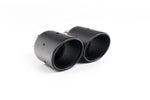 Close-up of black GT-100 round Milltek Sport exhaust tips for the 2017-2018 Volkswagen Golf MK7.5 GTi