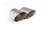 Close-up of polished silver GT-115 round Milltek Sport exhaust tips for the 2021-2024 Volkswagen Golf Mk8 GTi (photo 2)