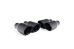 Close-up of black GT-80 round Milltek Sport exhaust tips for the 2008-2011 Audi A4 2.0 TFSI S line B8 Saloon & Avant