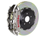 A front view of Brembo GT-R Front Big Brake Kit 380x34 Slotted Rotors for Volkswagen Tiguan R (Mk2) with white background