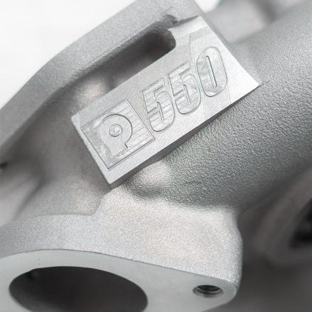 A close up view of Pure Turbos Turbo Upgrade NEW Pure550 for Honda Civic Type-R (FK8/FL5) 2017-2025 with white background