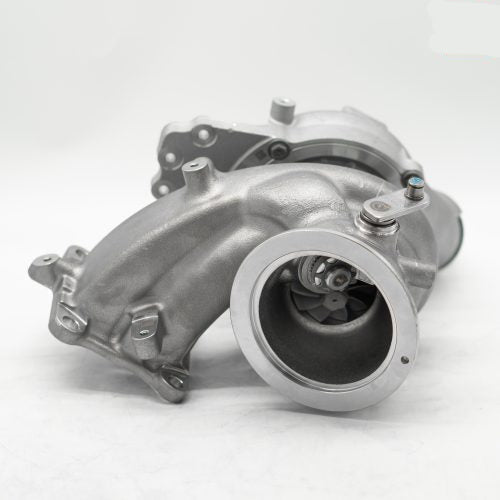 A back view of Pure Turbos Turbo Upgrade Pure650 for Kia and hyundai with white background