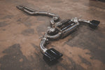 A wide overview of Valvetronic Designs Valved Sport Exhaust System (for Audi TTRS MK3) on the ground