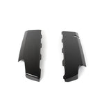 Two-piece carbon fiber engine cover panels with curved contoured shapes and visible weave pattern - APR Performance engine cover for Chevrolet Camaro SS LT1