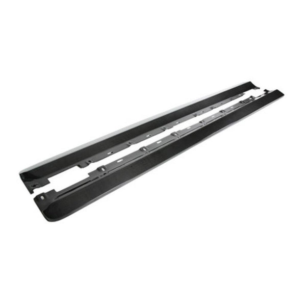 A front view of APR Performance Carbon Fiber Side Rocker Extensions Ford Mustang S197 2005-2009 with white background