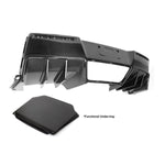 A front view of APR Performance Rear Diffuser (Version 2) Chevrolet Corvette C7 Z06 2014-2019 with undertray with white background