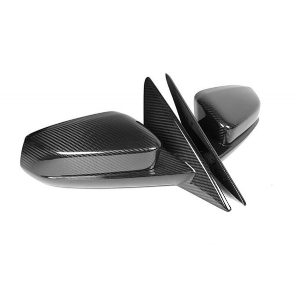A front view of APR Performance Replacement Mirrors Covers Ford Mustang 2010-2014 with white background