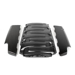 Three-piece carbon fiber engine cover set with glossy finish and decorative louver vents on center piece - APR Performance engine cover for Chevrolet Camaro SS LT1