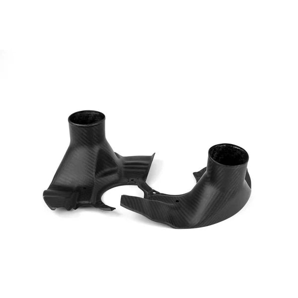 A front view of rotor backing plates of the APR Performance Brake Rotor Cooling Kit Honda S2000 AP2 2004-2009 with white background