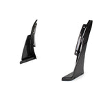 Two black carbon fiber aerodynamic canard fins with visible weave pattern and mounting holes on clean white background - APR Performance front canards for Chevrolet C7 Corvette Z06