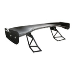 A front view of APR Performance Carbon Fiber 61" GTC-300 Adjustable Wing Porsche Cayman 2006-2012 with white background