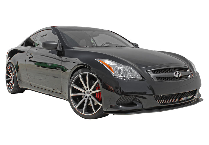 wide view of Stillen Front Splitter [OEM Sport Fascia] for Infiniti G37 2008-2010 fitted inside a car