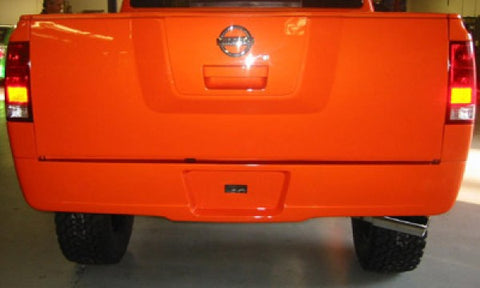wide view of Stillen Roll Pan for Nissan Titan 2004-2015 fitted inside a car