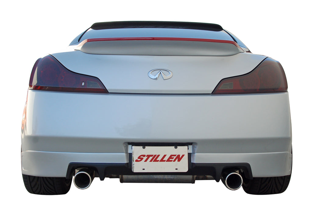 wide view of Stillen Trunk Spoiler for Infiniti G37 Coupe / Q60 2008-2015 fitted inside a car