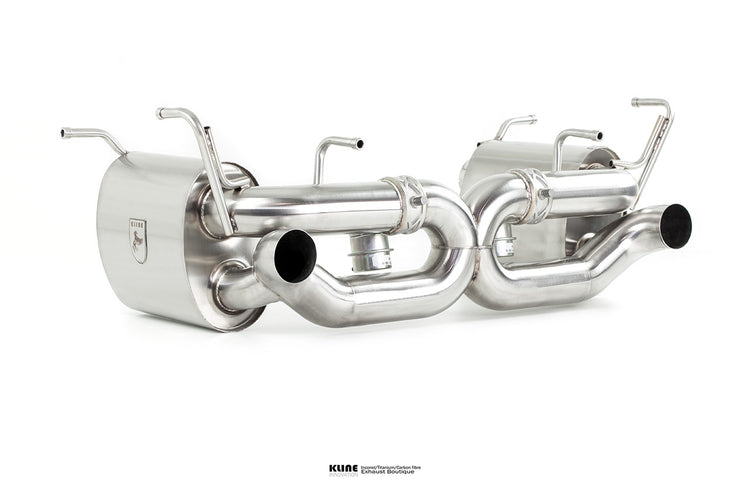 Left angled view of 100 Cell Cat Pipe Set For Ferrari 458 Speciale manufactured by Kline Innovataion