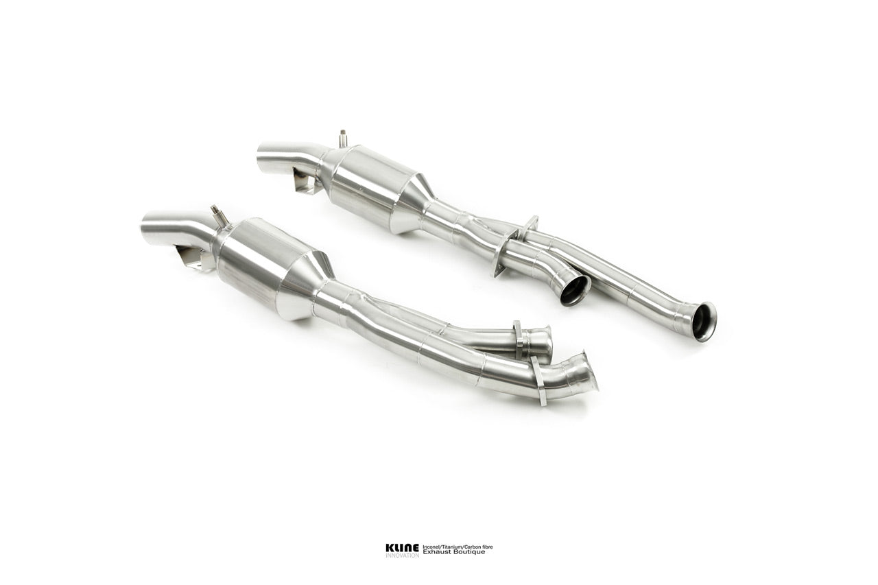 Birdseye view of 100 Cell Cat Pipe Set For Ferrari 575M manufactured by kline innovation