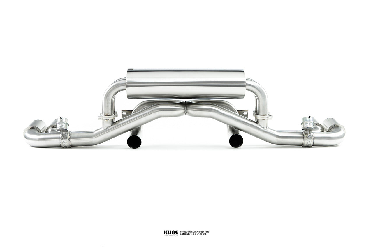 Back view of 100 Cell Cat Pipe Set For Ferrari F360 manufactured by Kline Innovation