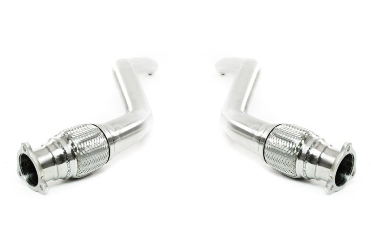 Front view of 200 Cell Cat Pipe Set For Audi RS7 V8 manufactured by Kline Innovation