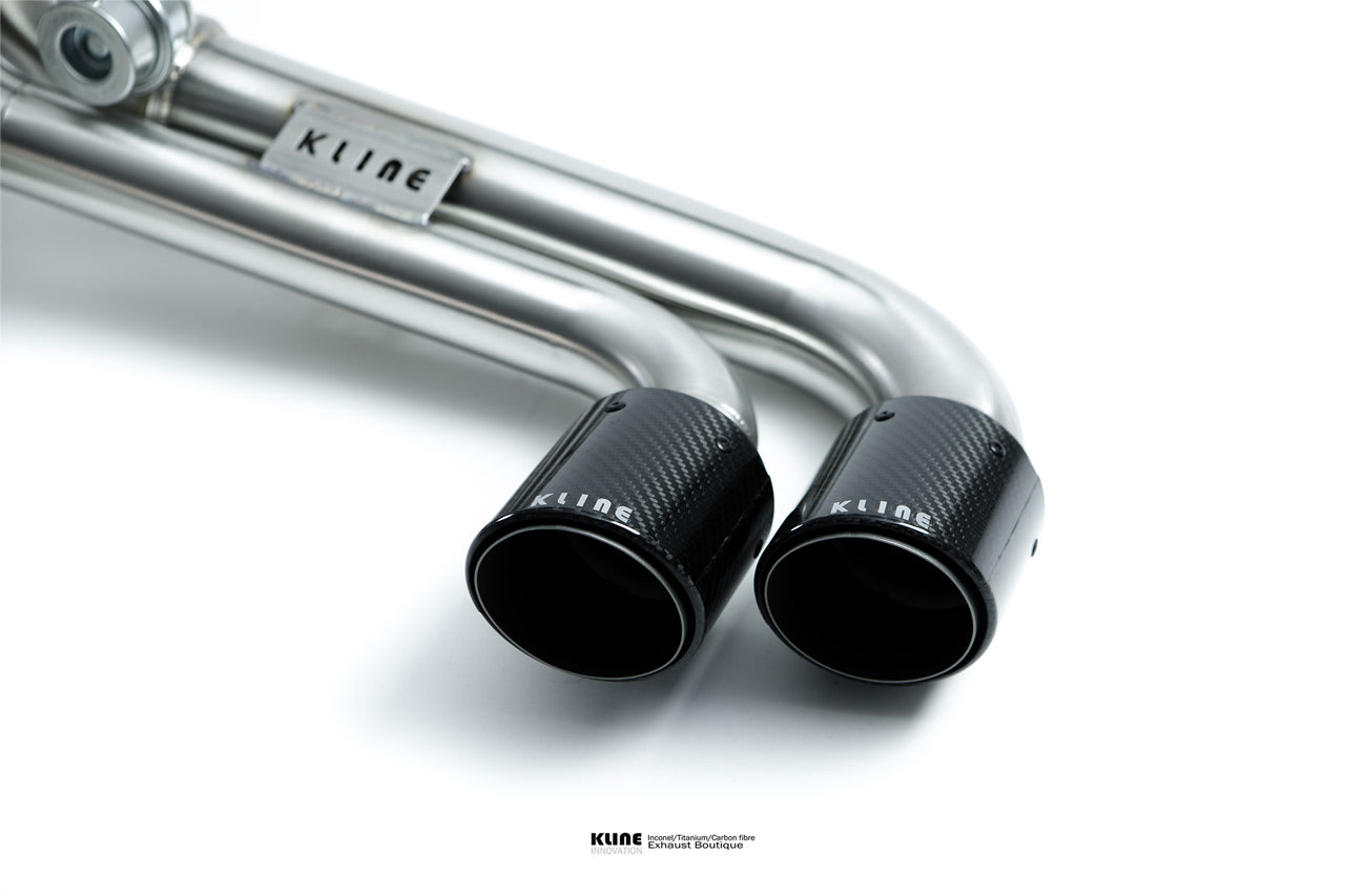 Closeup view of 200 Cell Cat Pipe Set For Ferrari F430 manufactured by kline innovation