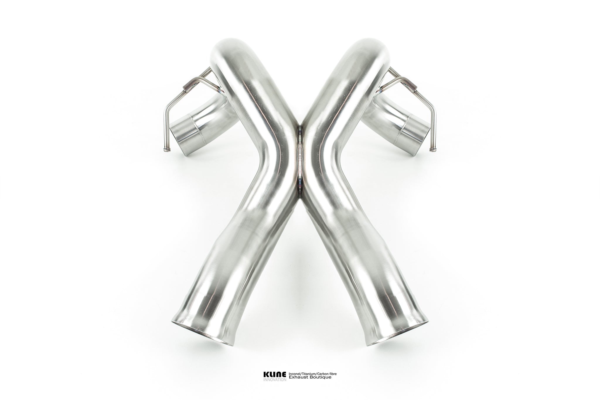 Back view of200 Cell Cat Pipe Set For McLaren 570S manufactured by kilne innovation